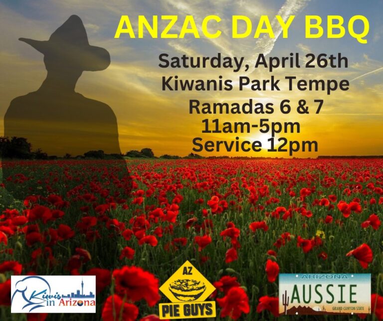 ANZAC DAY EVENT – SATURDAY ,APRIL 26th Come support our New Zealand friends!