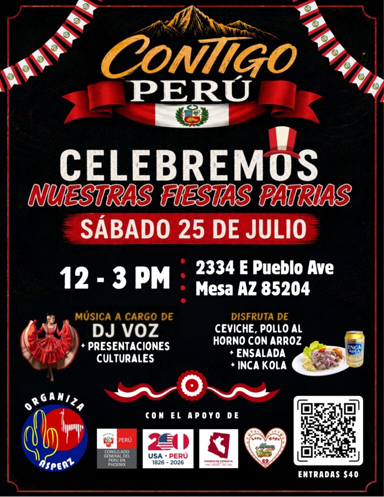 Join us at the Sat July 25th the great Peruvian Independence Day party organized by ASPEAZ
